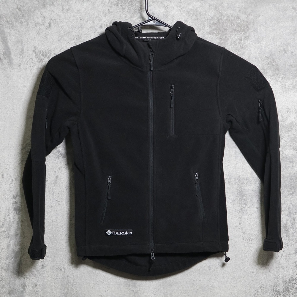 Baerskin Tactical Hoodie Mens Small Black Full Zip Fleece Jacket Hiking Outdoor